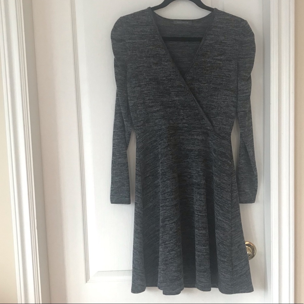 SOLD NWOT Dark Grey Suzy Shier Long Sleeve Sweater Dress